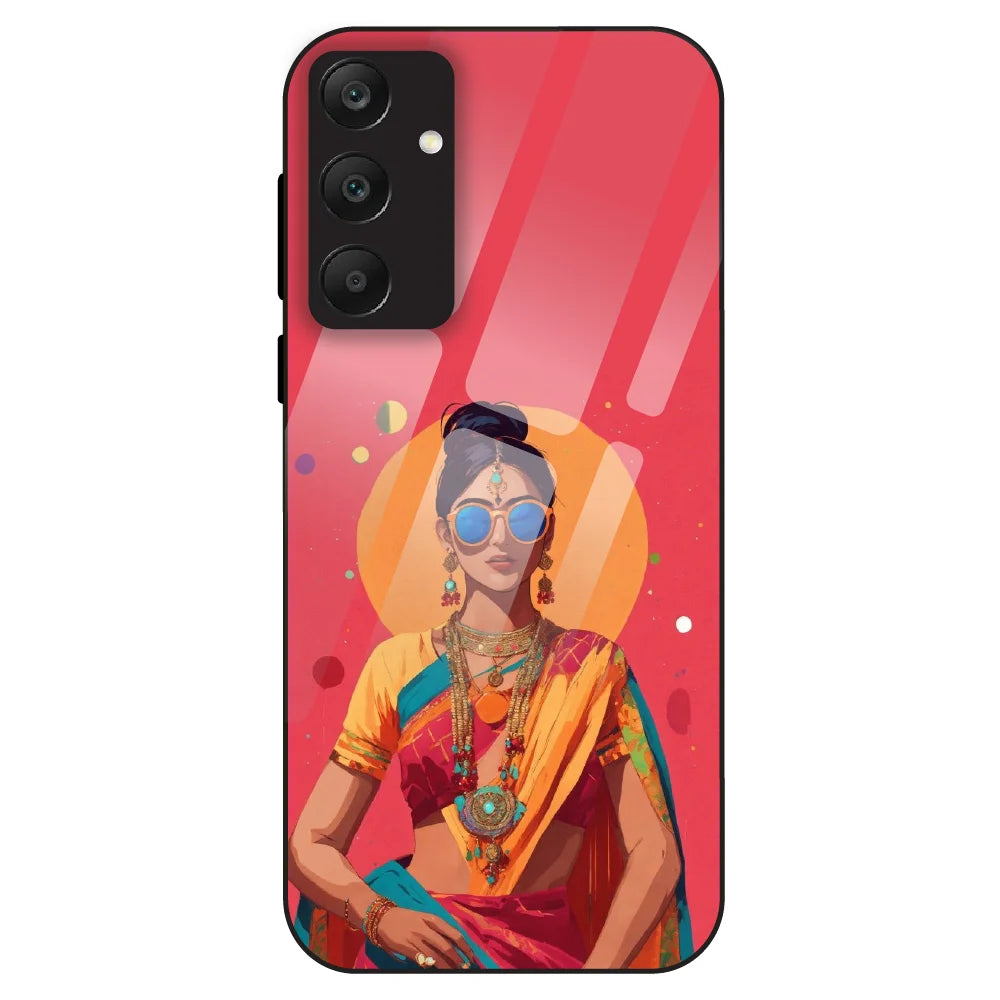 Trendy Ethnic Beauty - Glass Case For Samsung Galaxy A25