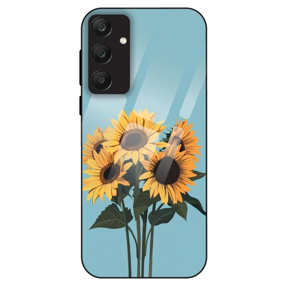 Sunflower Serenity - Glass Case For Samsung Galaxy A25