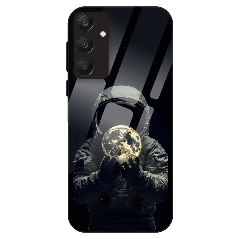 Astronaut Moon Glow - Glass Case For Samsung Galaxy A25