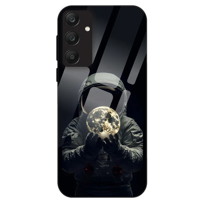 Astronaut Moon Glow - Glass Case For Samsung Galaxy A25