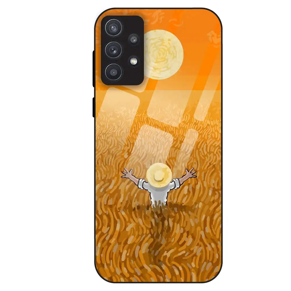 Golden Field Serenity - Glass Case For Samsung Galaxy A32