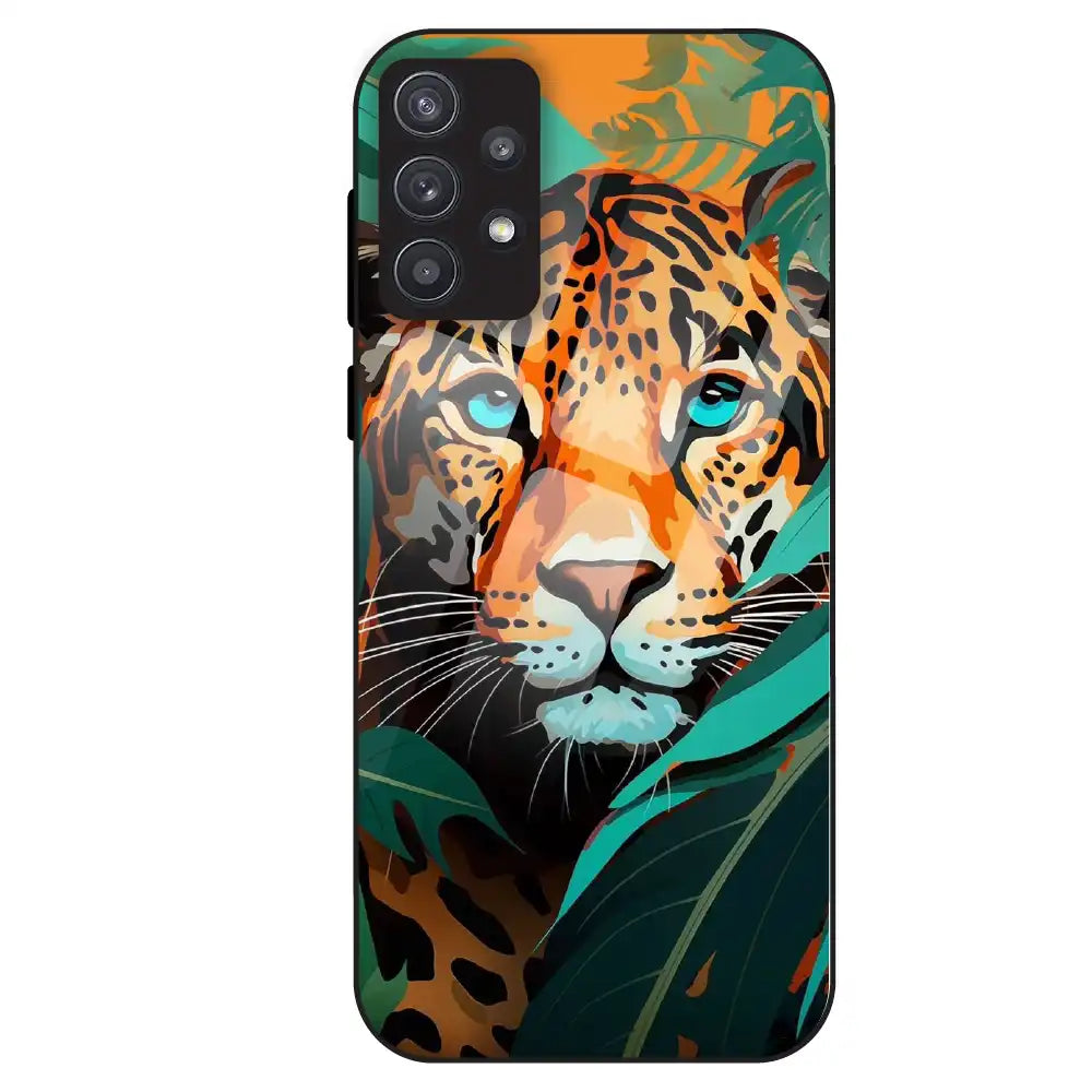 Leopard Jungle Art - Glass Case For Samsung Galaxy A32