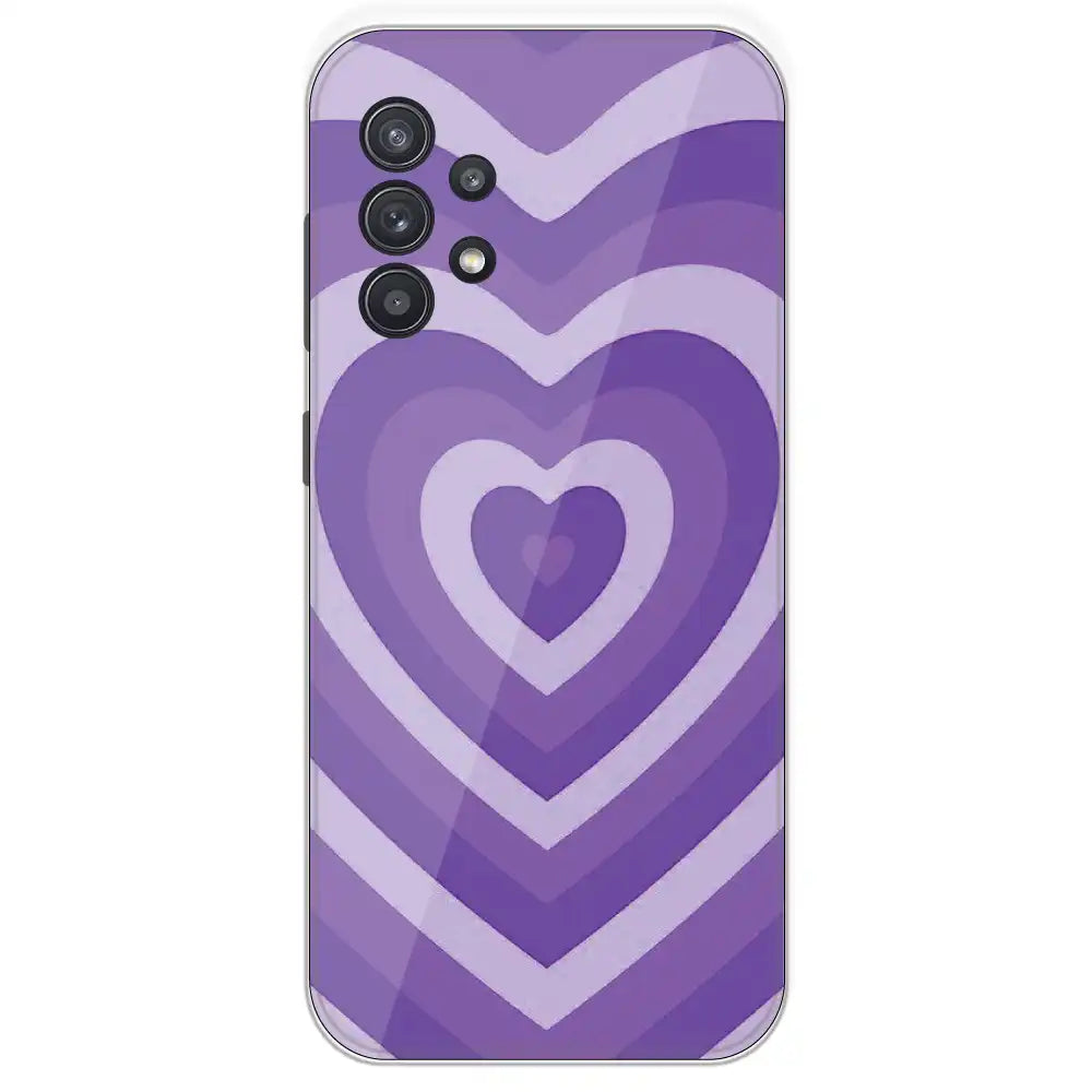 Purple Hearts - Printed Silicone Case For Samsung Galaxy A32