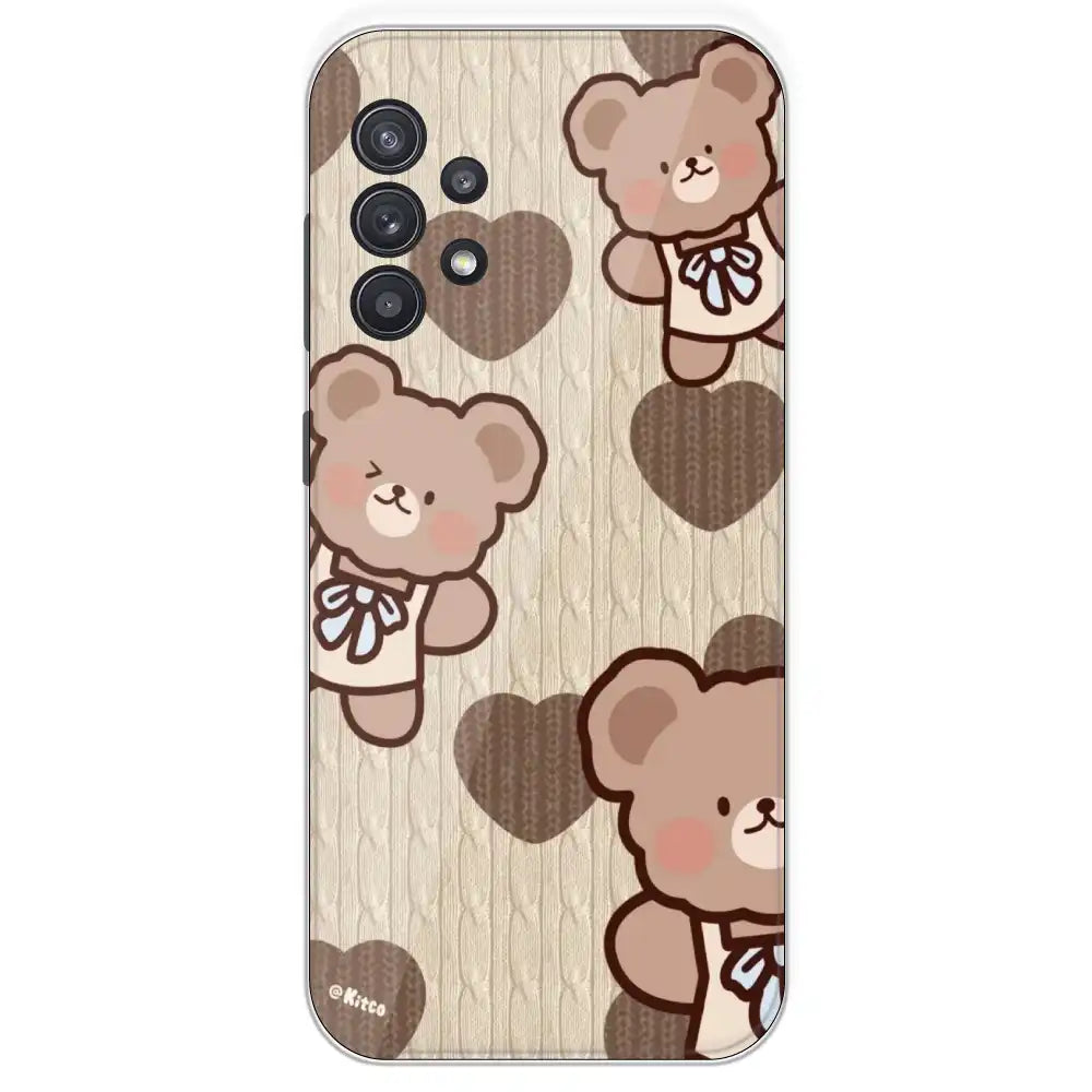 Teddy Heart - Printed Silicone Case For Samsung Galaxy A32