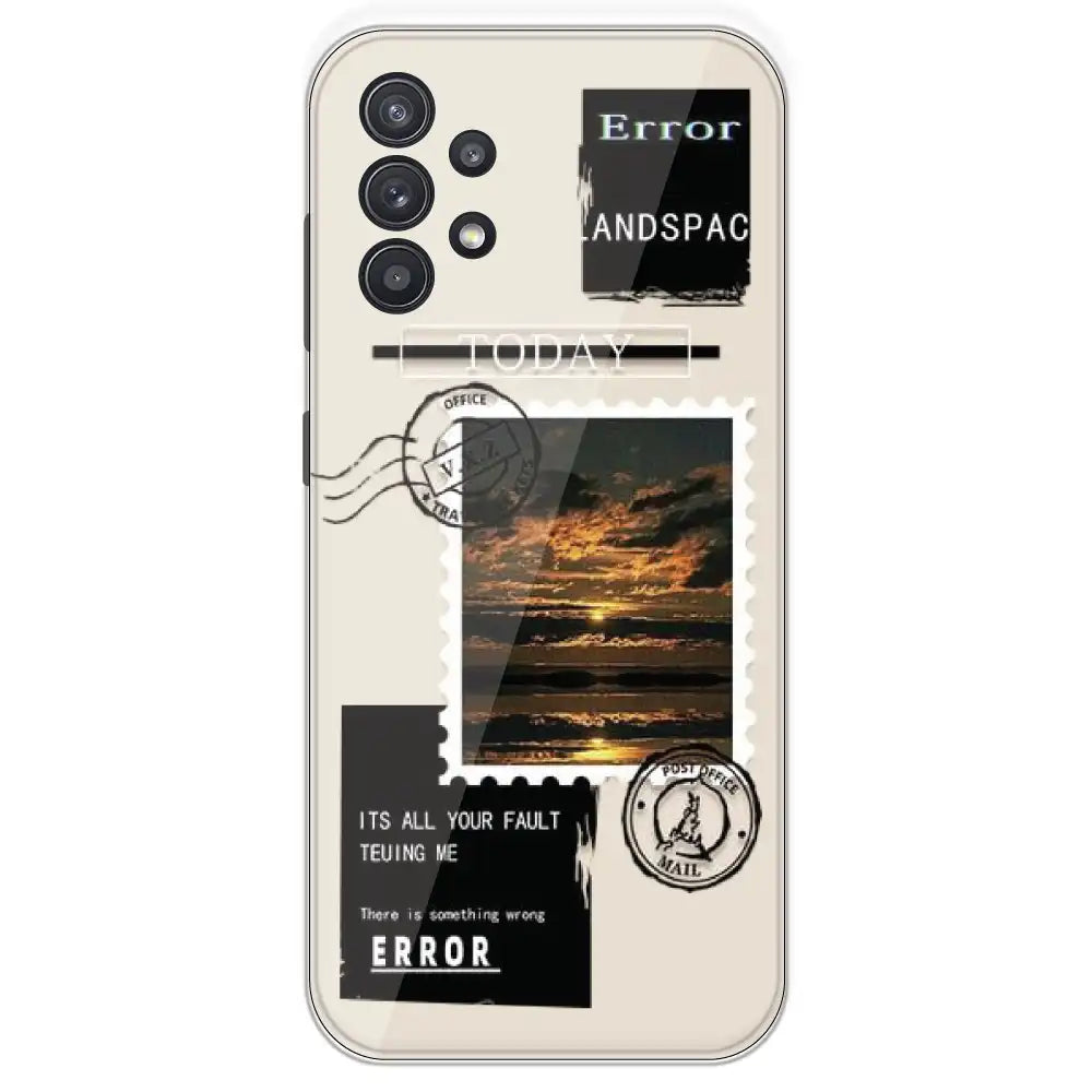 Post Card - Printed Silicone Case For Samsung Galaxy A32