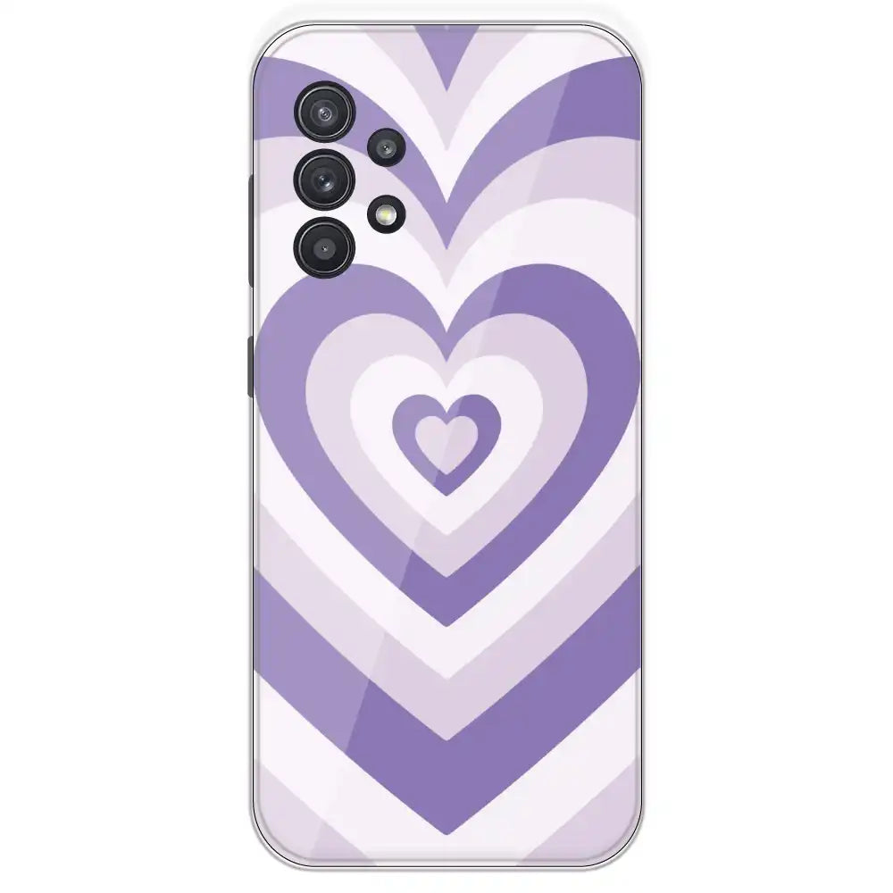 Dark Purple Hearts - Printed Silicone Case For Samsung Galaxy A32