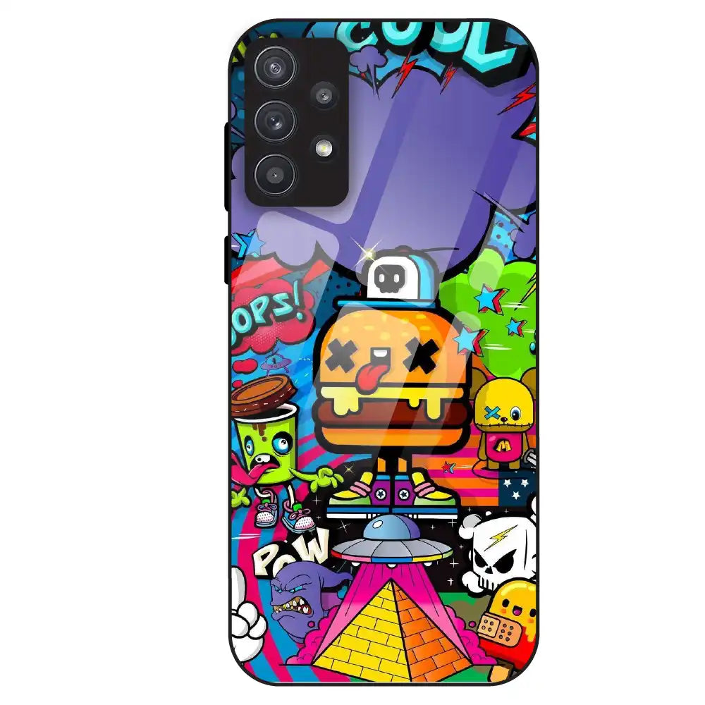 Colorful Graffiti Cartoon - Glass Case For Samsung Galaxy A32