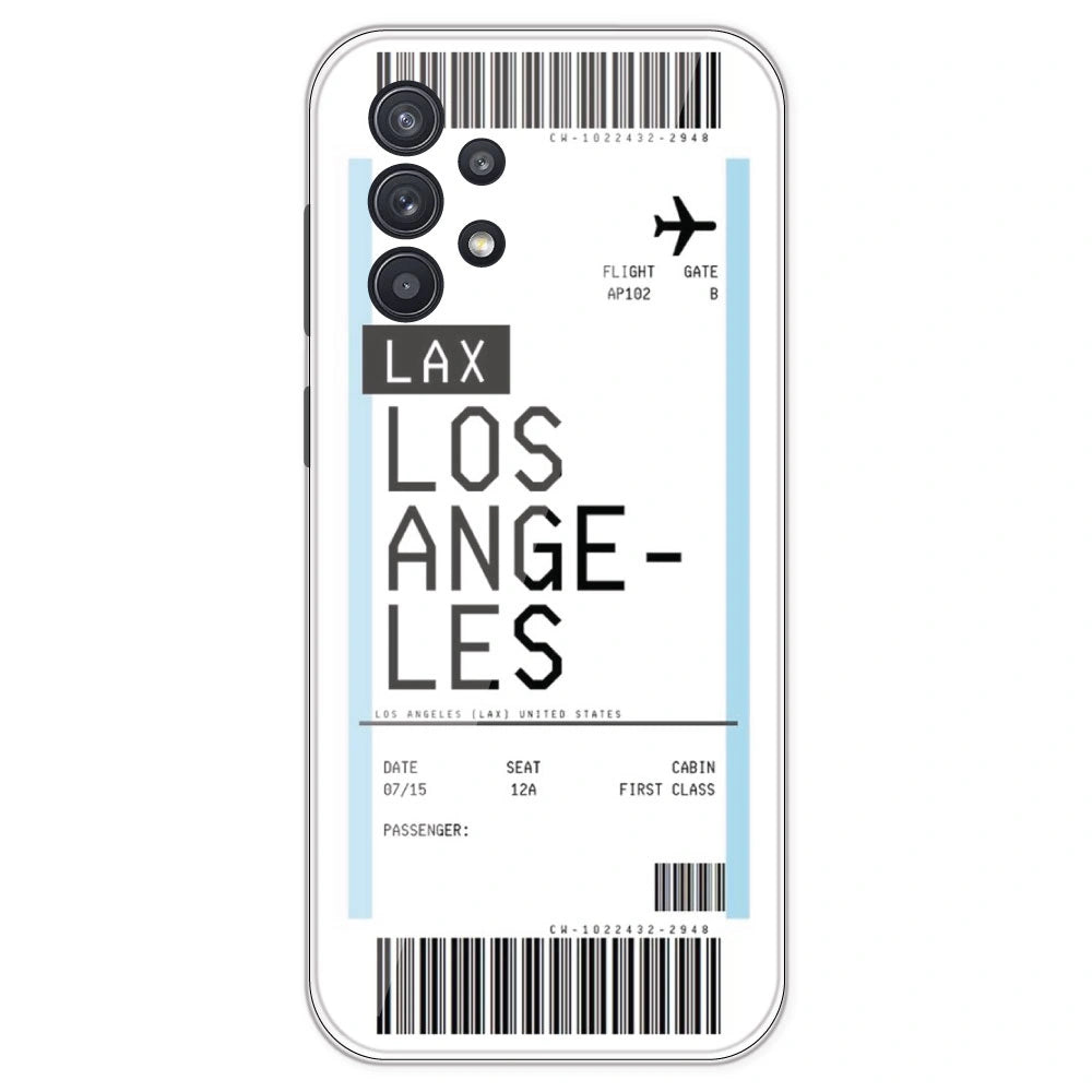Los Angeles Ticket - Clear Printed Silicone Case For Samsung Galaxy A32