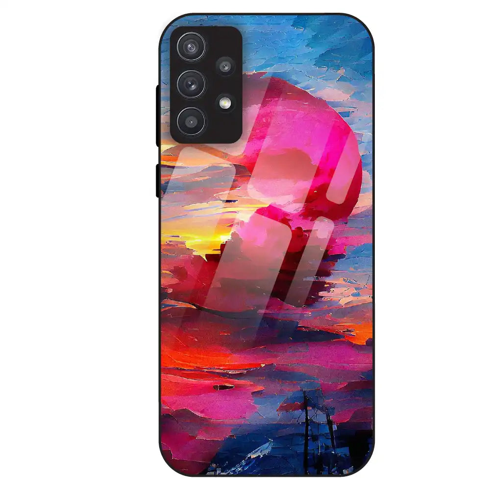 Abstract Sunset Vibes - Glass Case For Samsung Galaxy A32