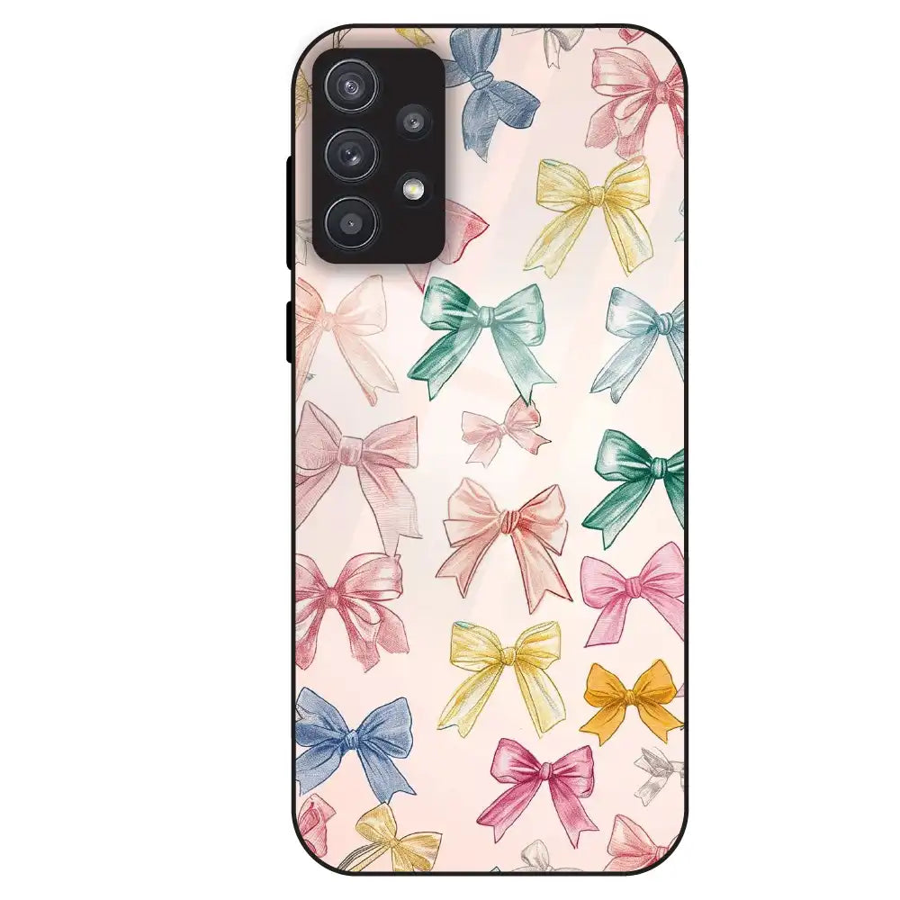 Pastel Bow Pattern - Glass Case For Samsung Galaxy A32