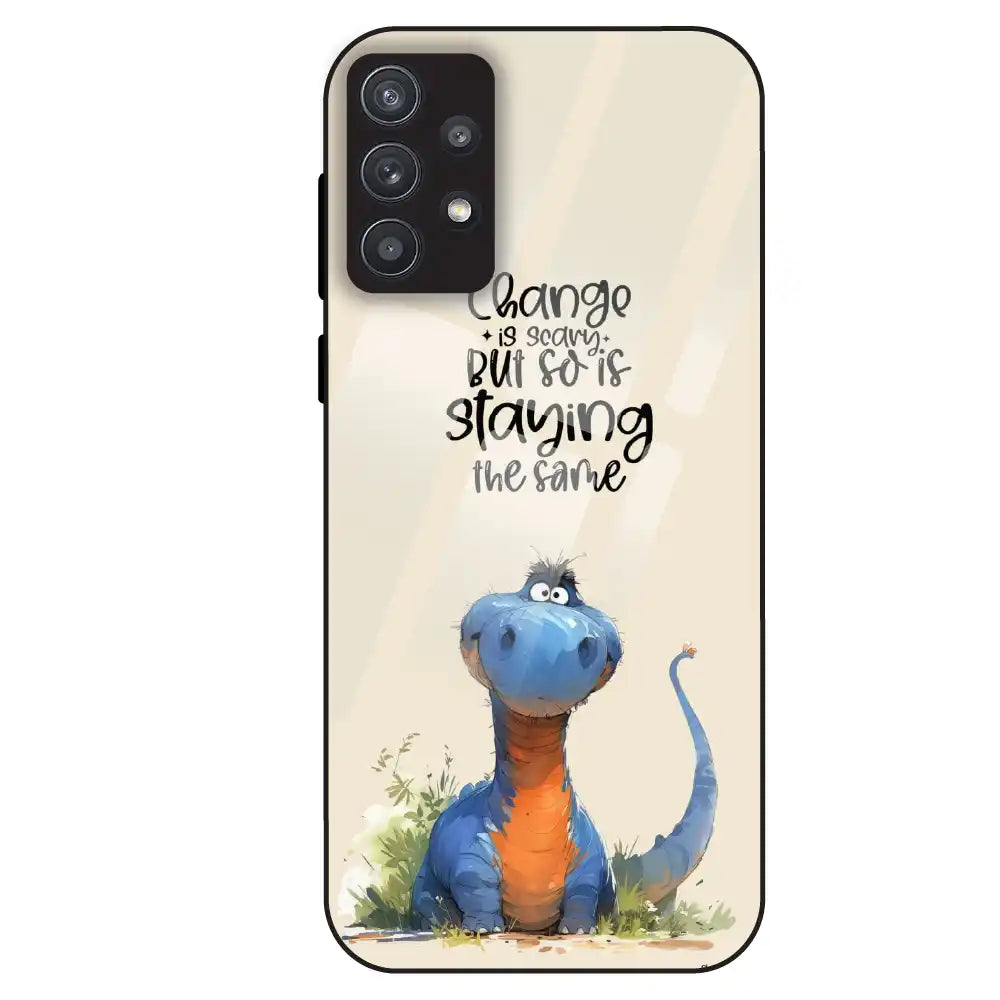 Cute Dinosaur Quote - Glass Case For Samsung Galaxy A32
