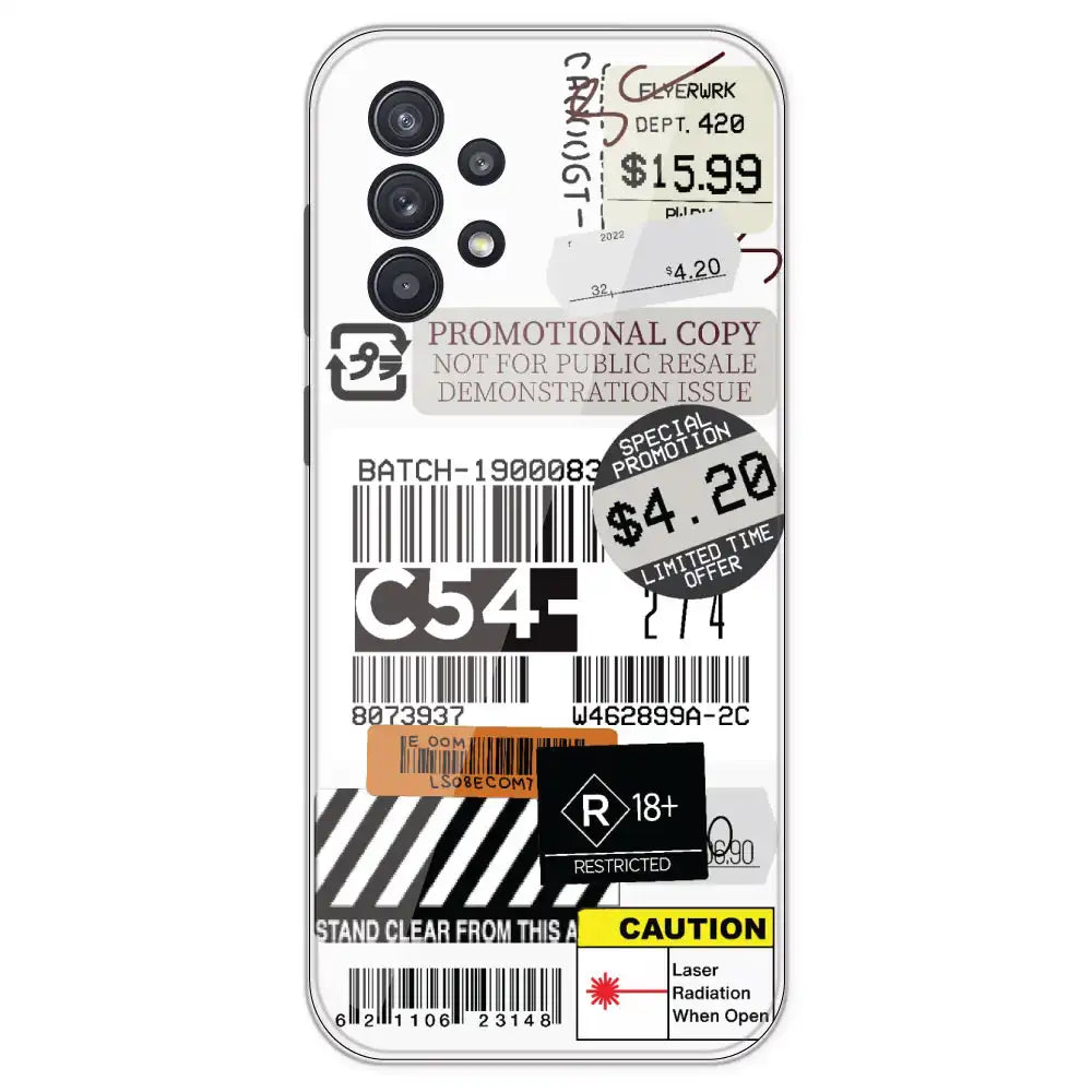 Labels - Clear Printed Silicone Case For Samsung Galaxy A32