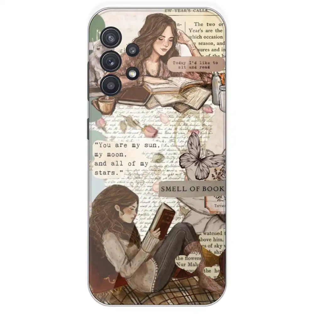 Book Collage - Printed Silicone Case For Samsung Galaxy A32