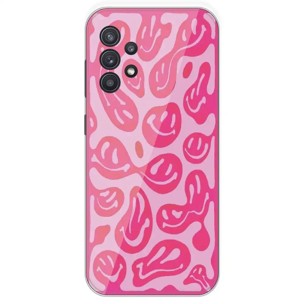 Pink Smilies - Printed Silicone Case For Samsung Galaxy A32