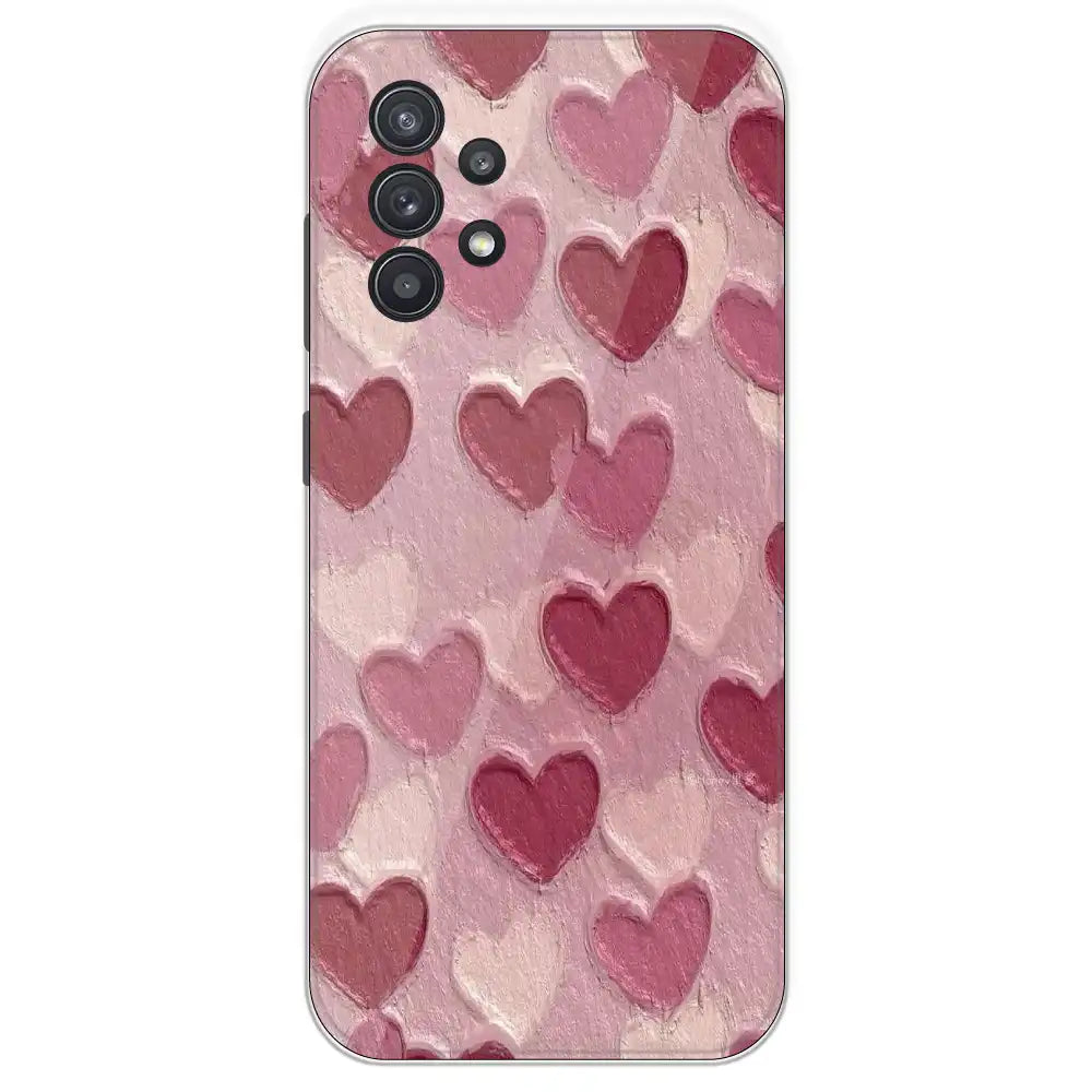 Pastel Hearts Love - Printed Silicone Case For Samsung Galaxy A32