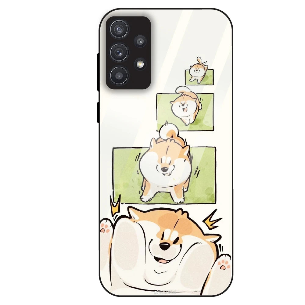 Cute Shiba Steps - Glass Case For Samsung Galaxy A32