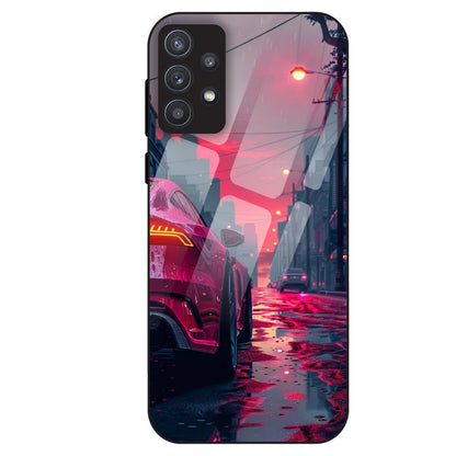 Neon Street Racer - Glass Case For Samsung Galaxy A32