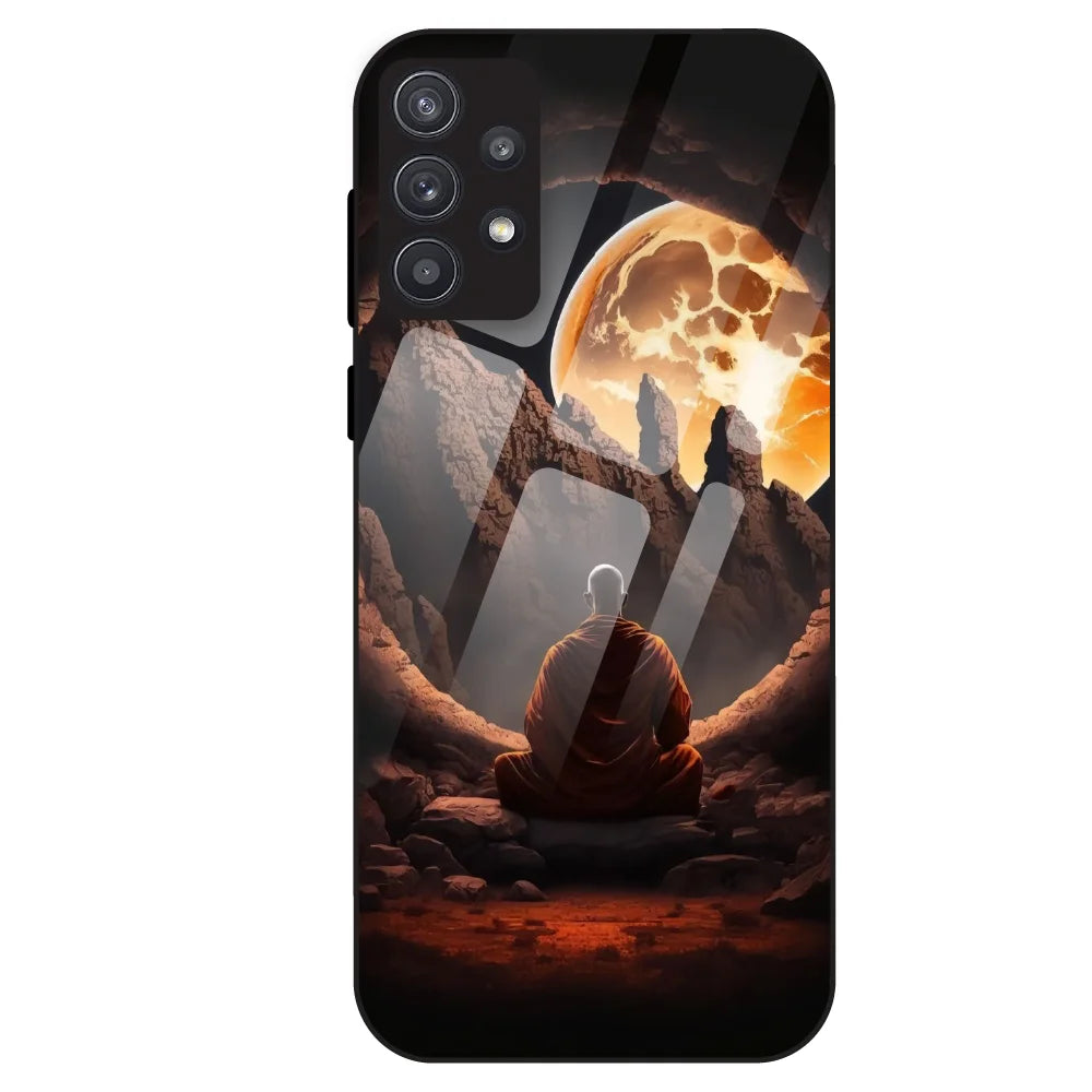 Meditating Monk - Glass Case For Samsung Galaxy A32