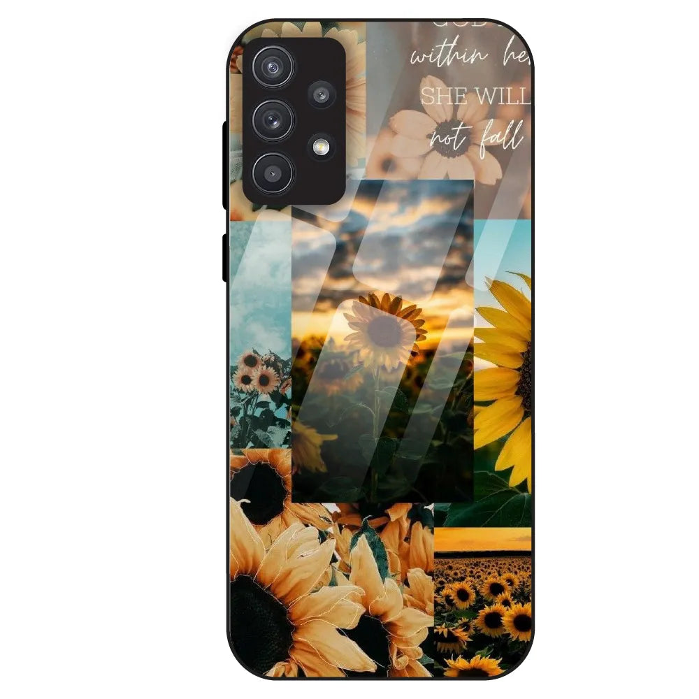 Sunflower Serenity Collage - Glass Case For Samsung Galaxy A32