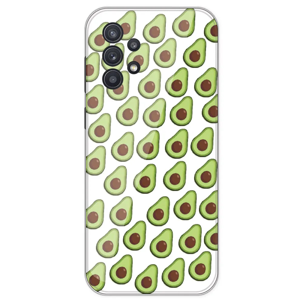 Avocado - Clear Printed Silicone Case For Samsung Galaxy A32