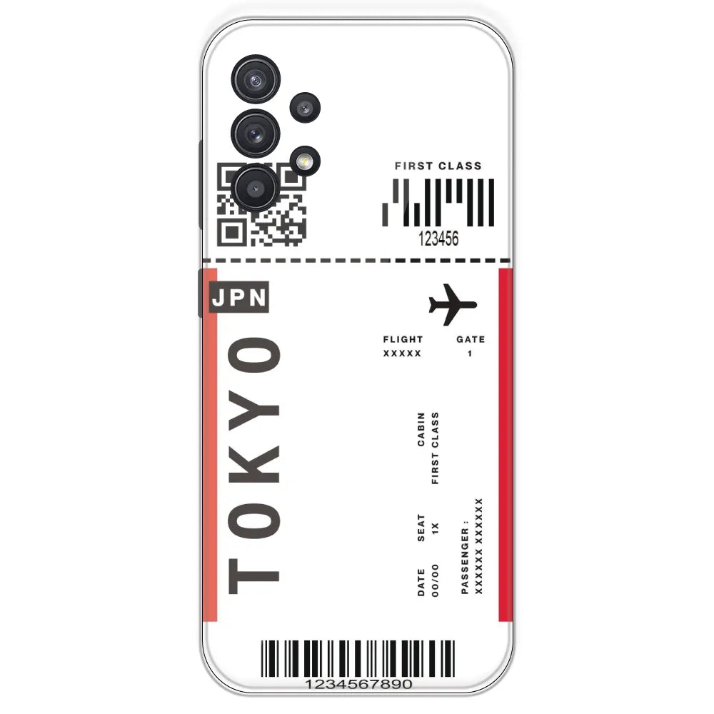 Tokyo Ticket - Clear Printed Silicone Case For Samsung Galaxy A32