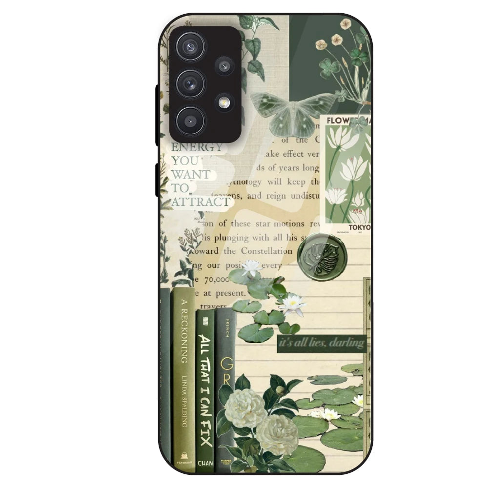 Botanical Vintage Collage - Glass Case For Samsung Galaxy A32