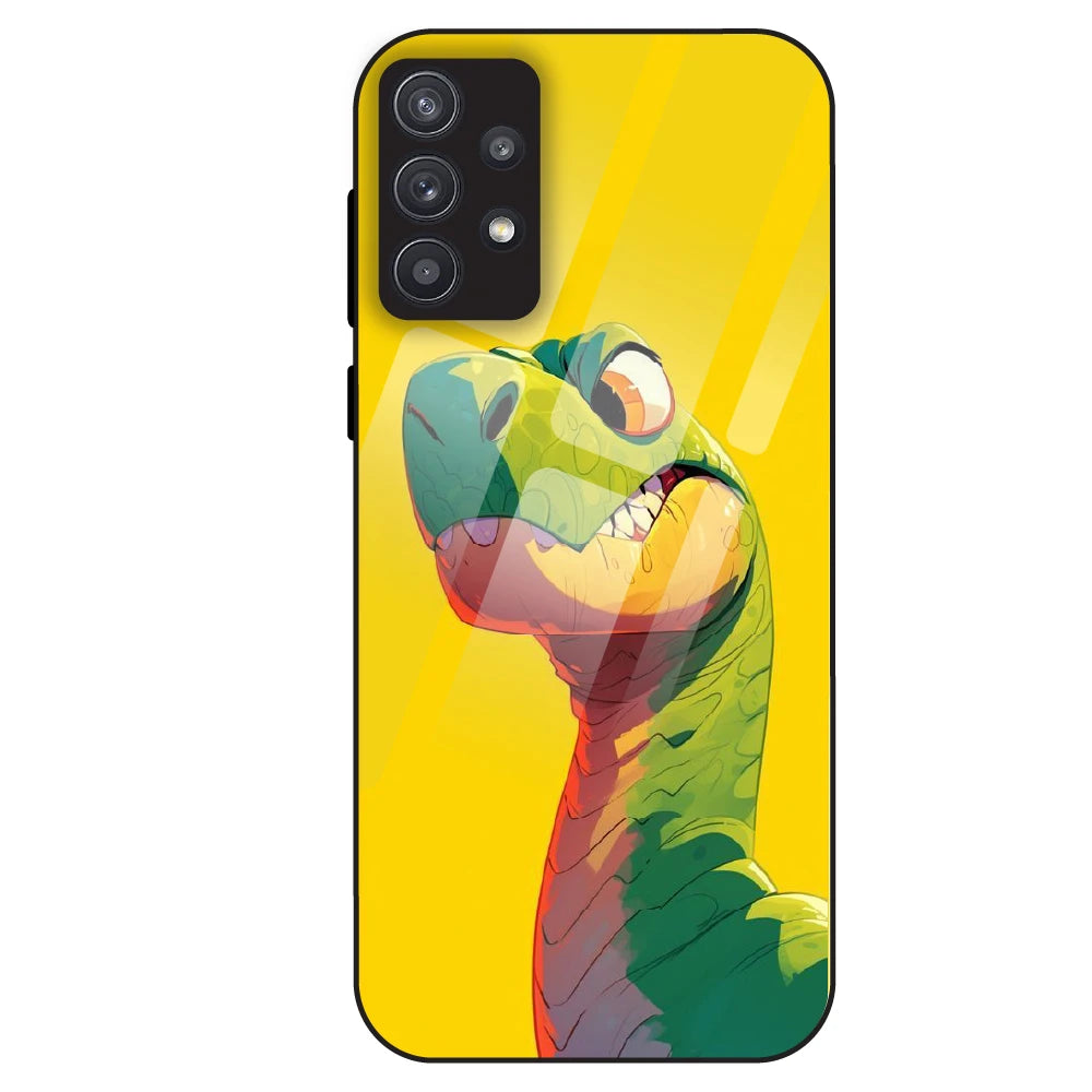 Cute Dino Popt - Glass Case For Samsung Galaxy A32
