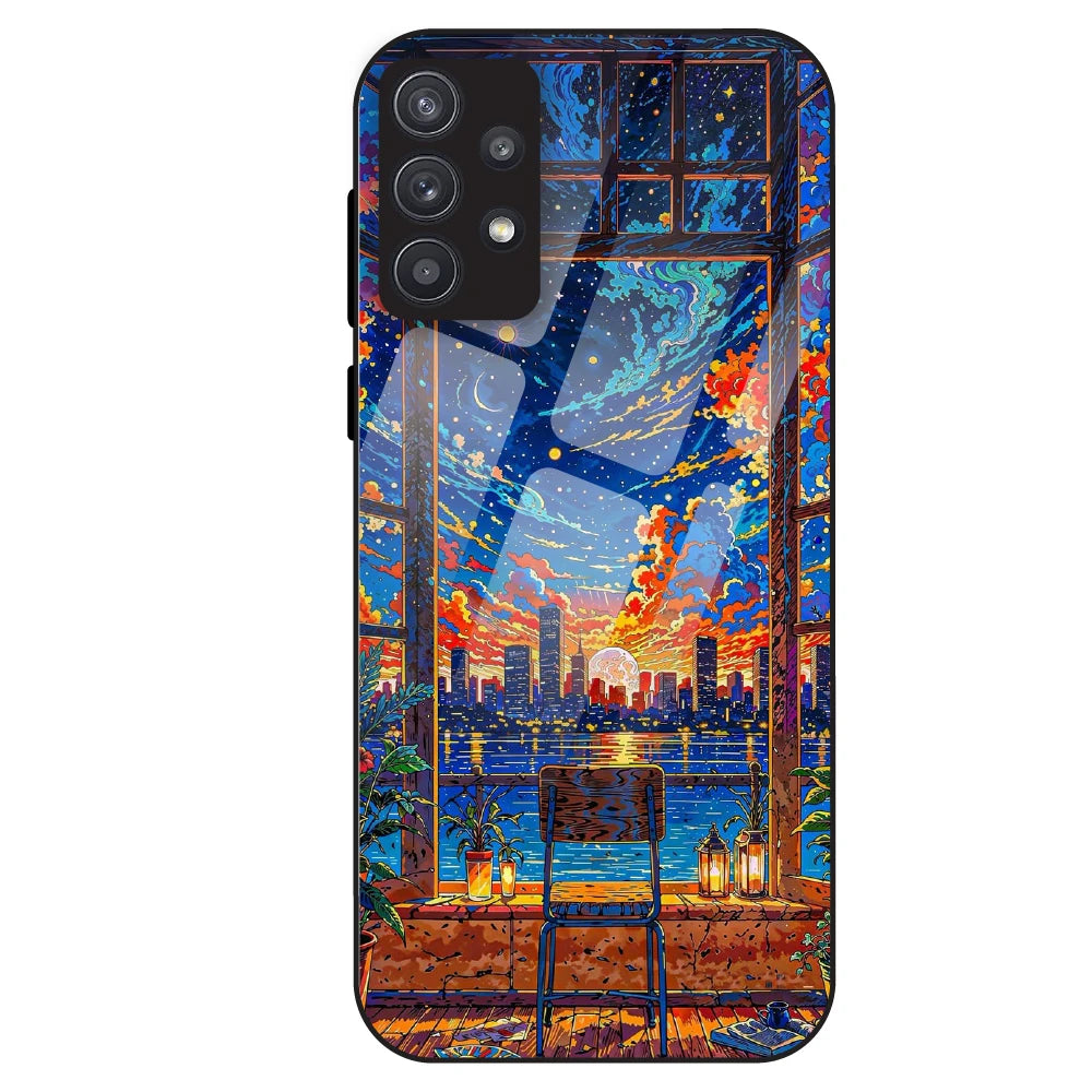 Sunset City View - Glass Case For Samsung Galaxy A32