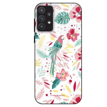 Tropical Parrot Floral - Glass Case For Samsung Galaxy A32