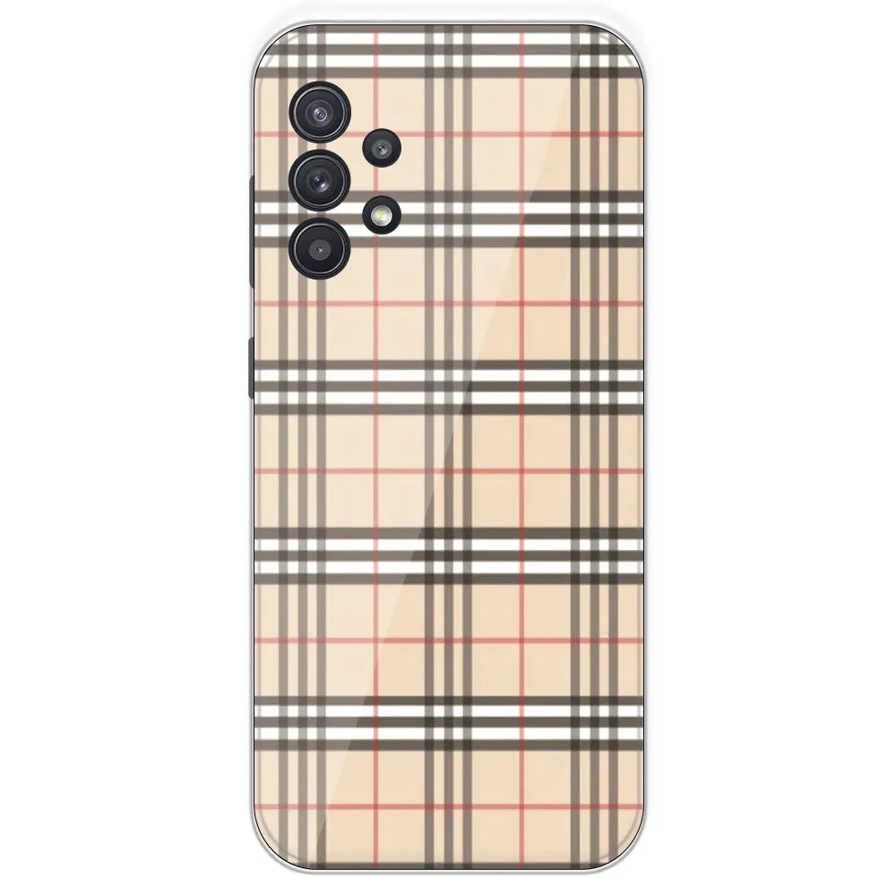 Yellow Checks - Printed Silicone Case For Samsung Galaxy A32