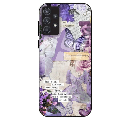 Lavender Vintage Collage - Glass Case For Samsung Galaxy A32