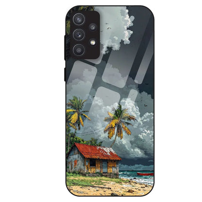 Tropical Beach Hut - Glass Case For Samsung Galaxy A32