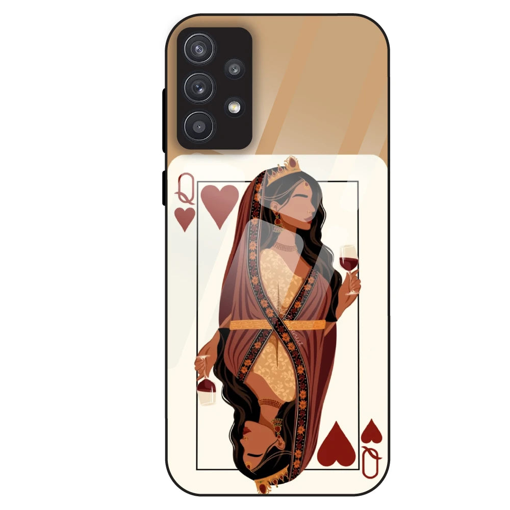 Queen of Hearts Design - Glass Case For Samsung Galaxy A32