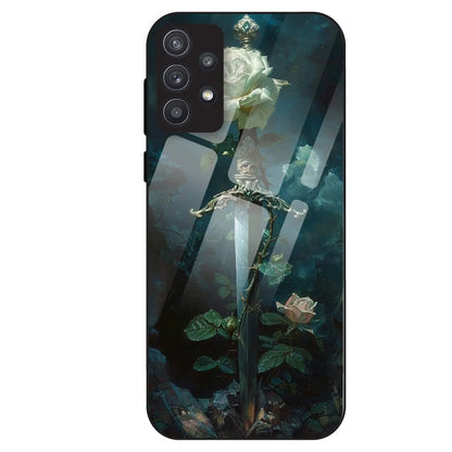 Mystic Sword Rose - Glass Case For Samsung Galaxy A32