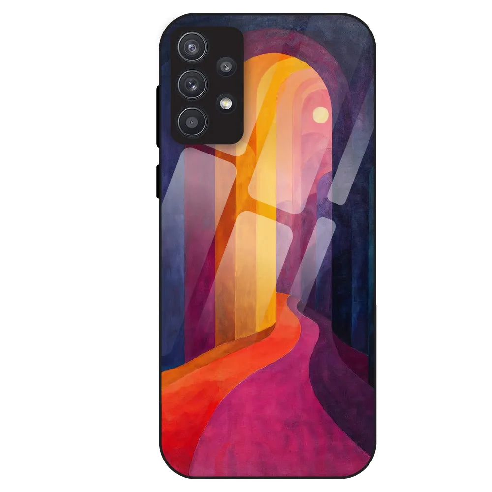 Abstract Sunset Path - Glass Case For Samsung Galaxy A32
