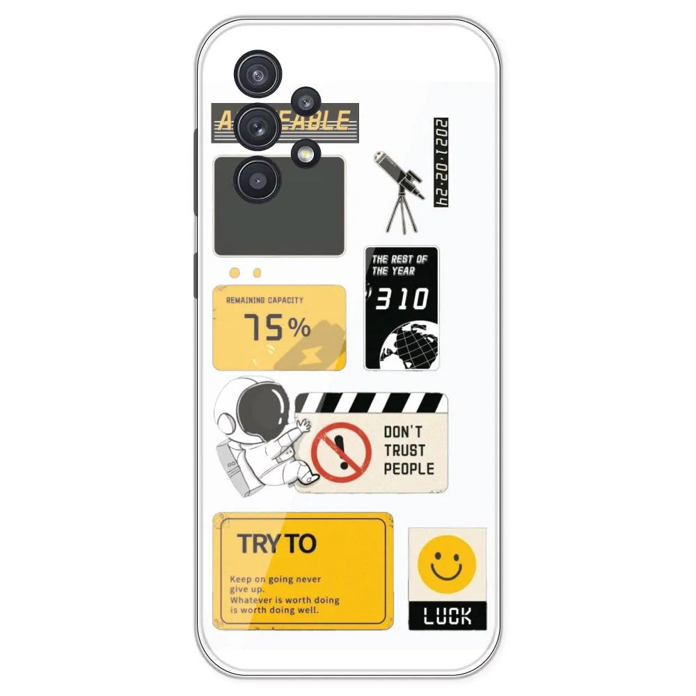 Space - Clear Printed Silicone Case For Samsung Galaxy A32
