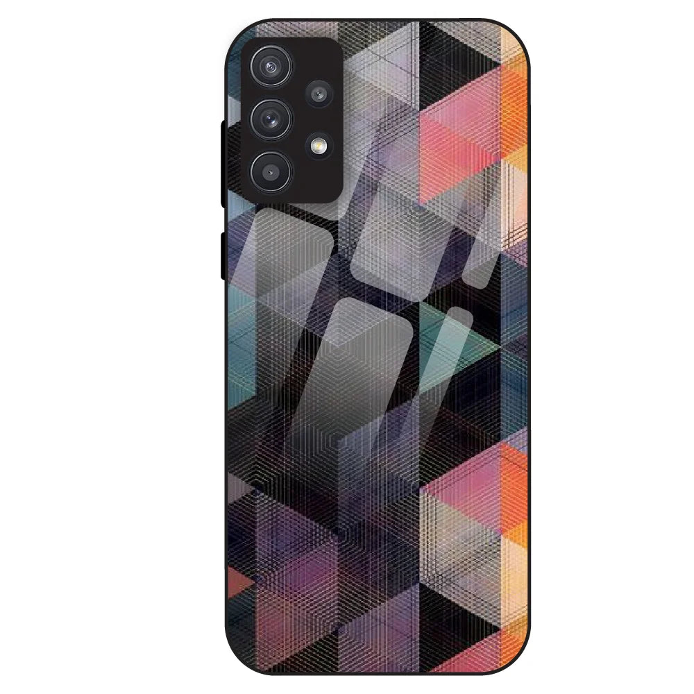 Geometric Prism Grid - Glass Case For Samsung Models