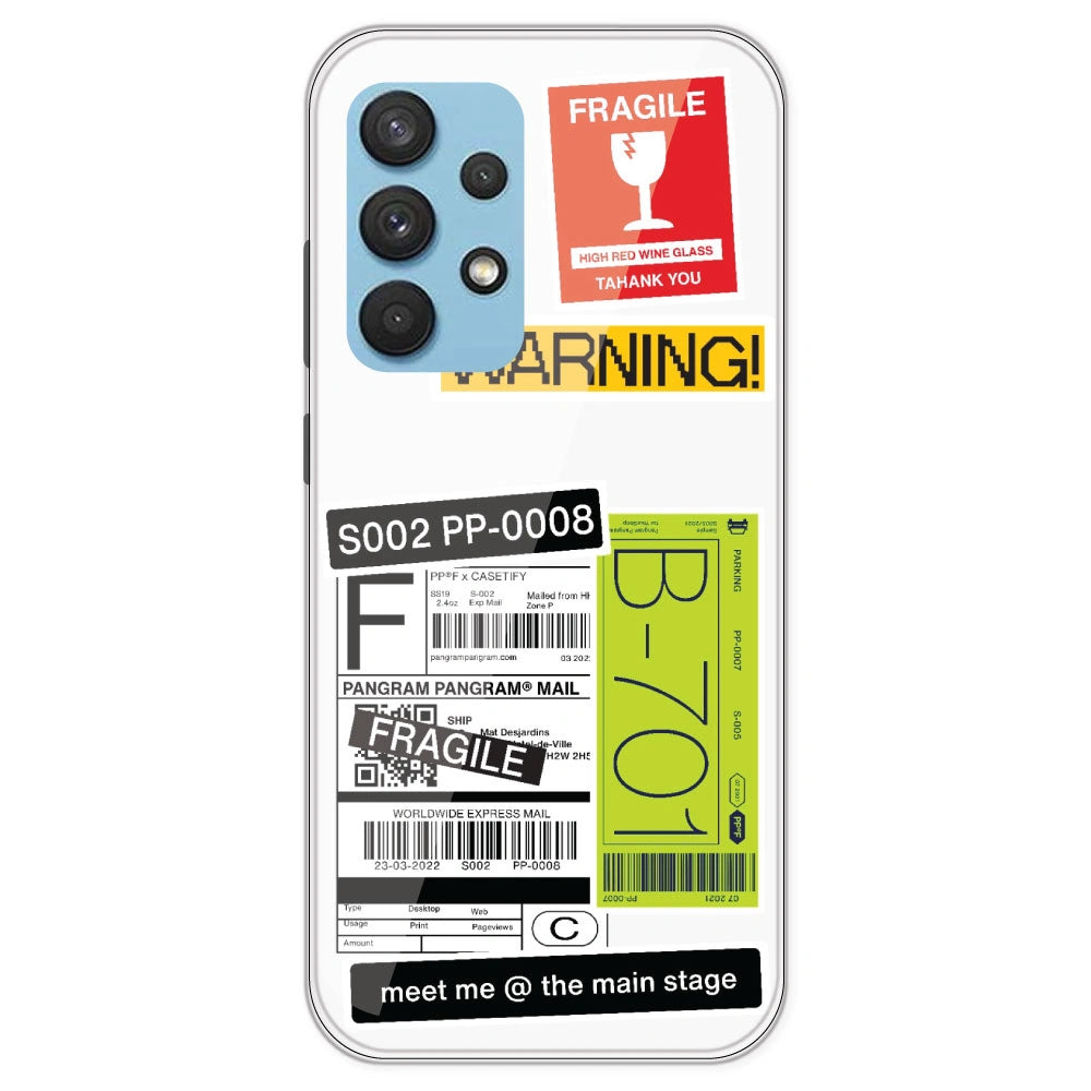 Fragile Labels - Clear Printed Silicone Case For Samsung Galaxy A33