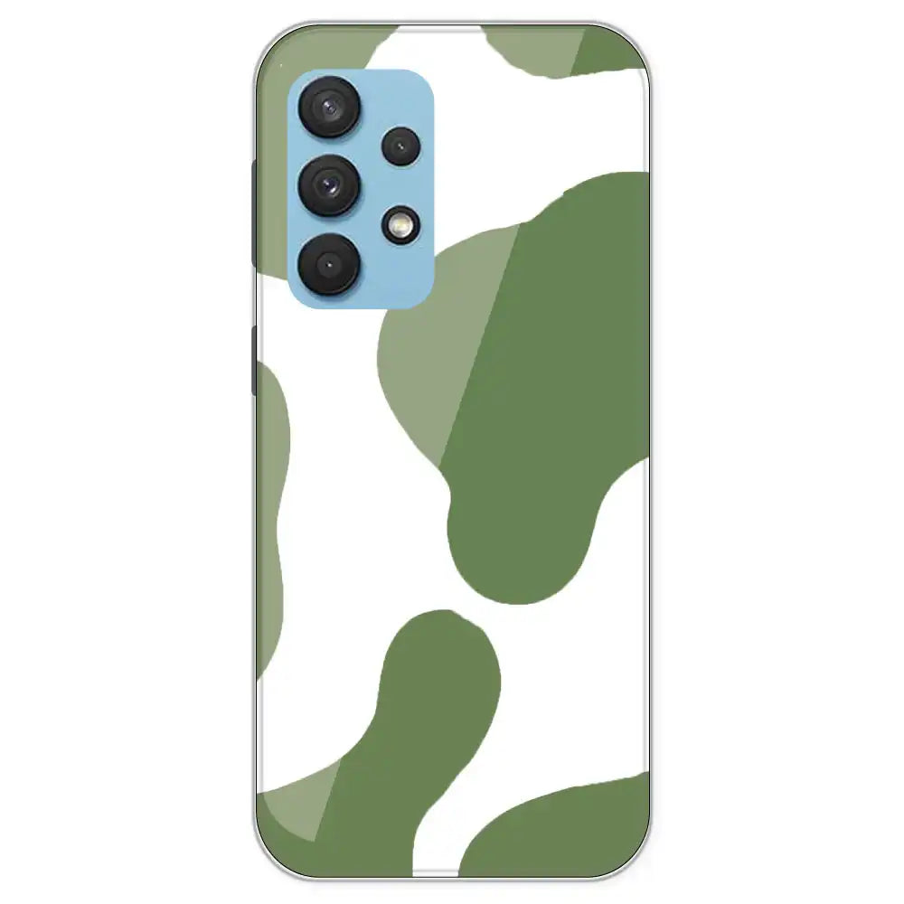 Olive Green Cow Print - Clear Printed Silicone Case For Samsung Galaxy A33