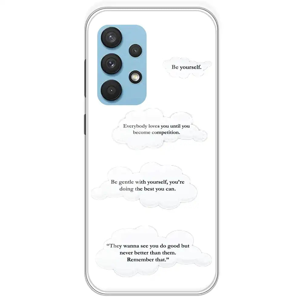 Quotes And Clouds - Clear Printed Silicone Case For Samsung Galaxy A33
