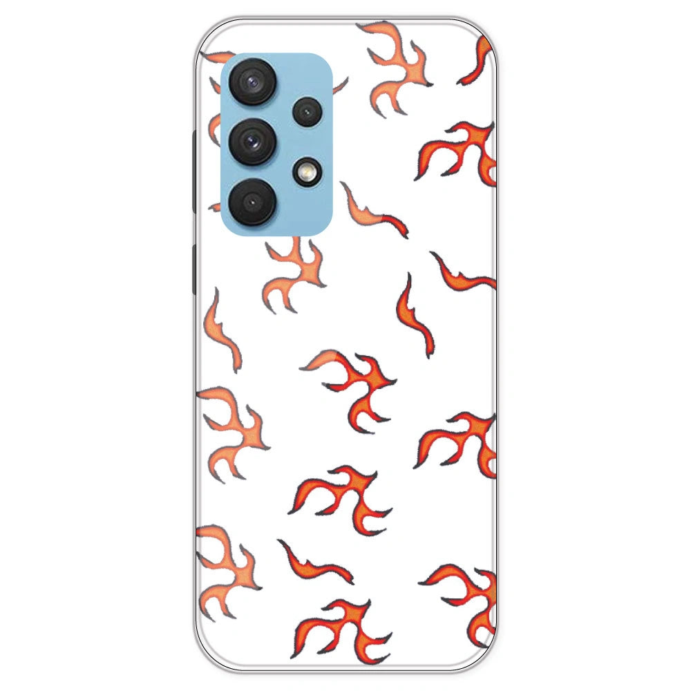 Orange Mini Flames - Clear Printed Silicone Case For Samsung Galaxy A33