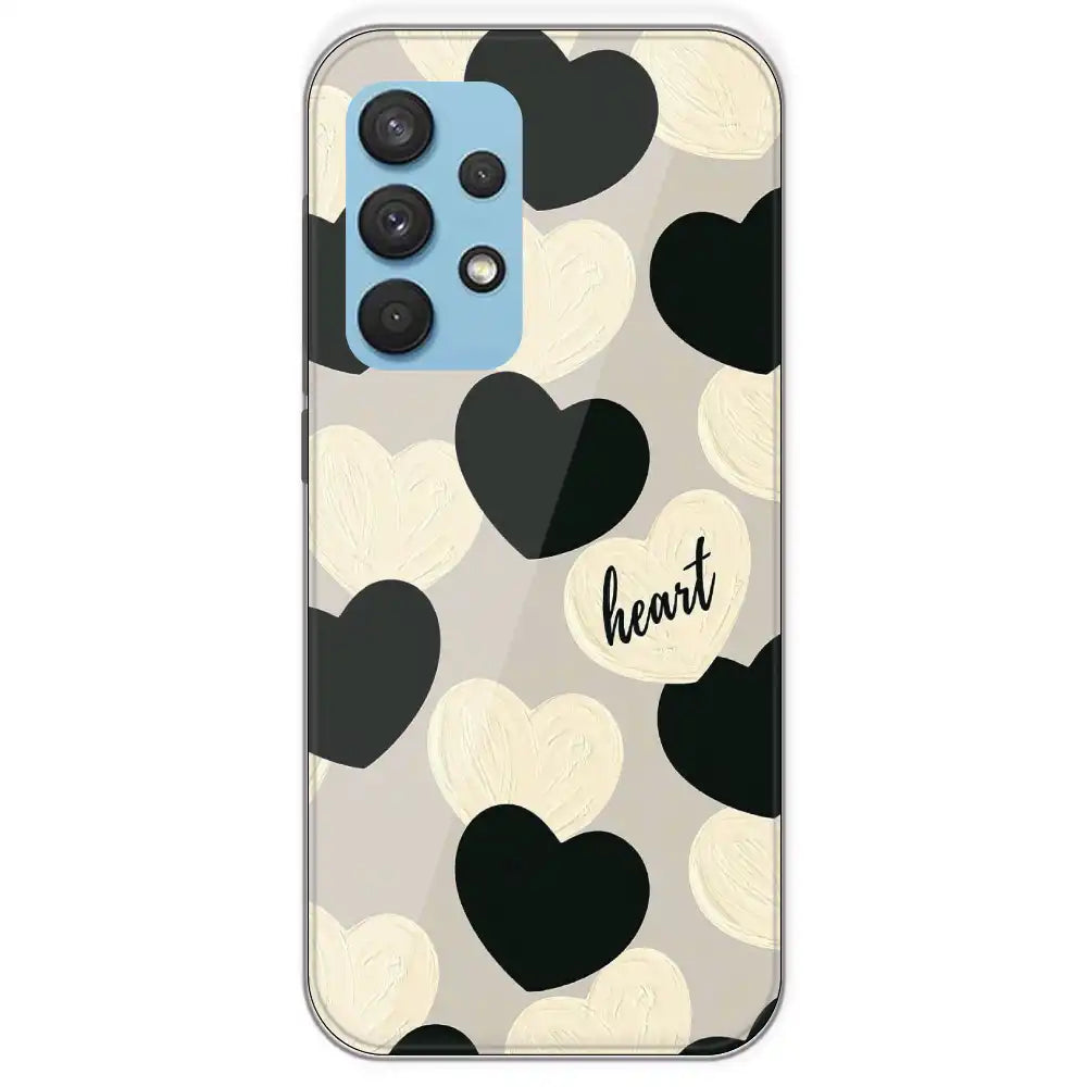 Black And White Heart - Printed Silicone Case For Samsung Galaxy A33