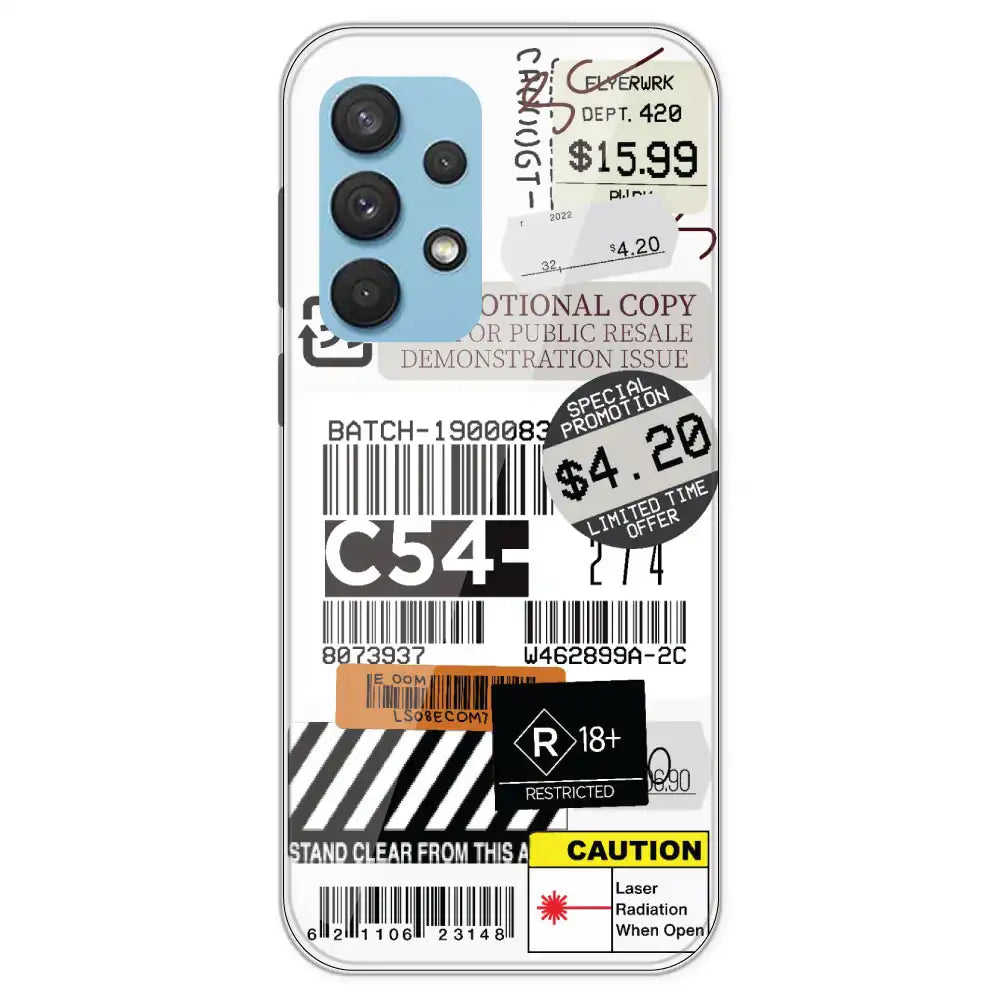 Labels - Clear Printed Silicone Case For Samsung Galaxy A33