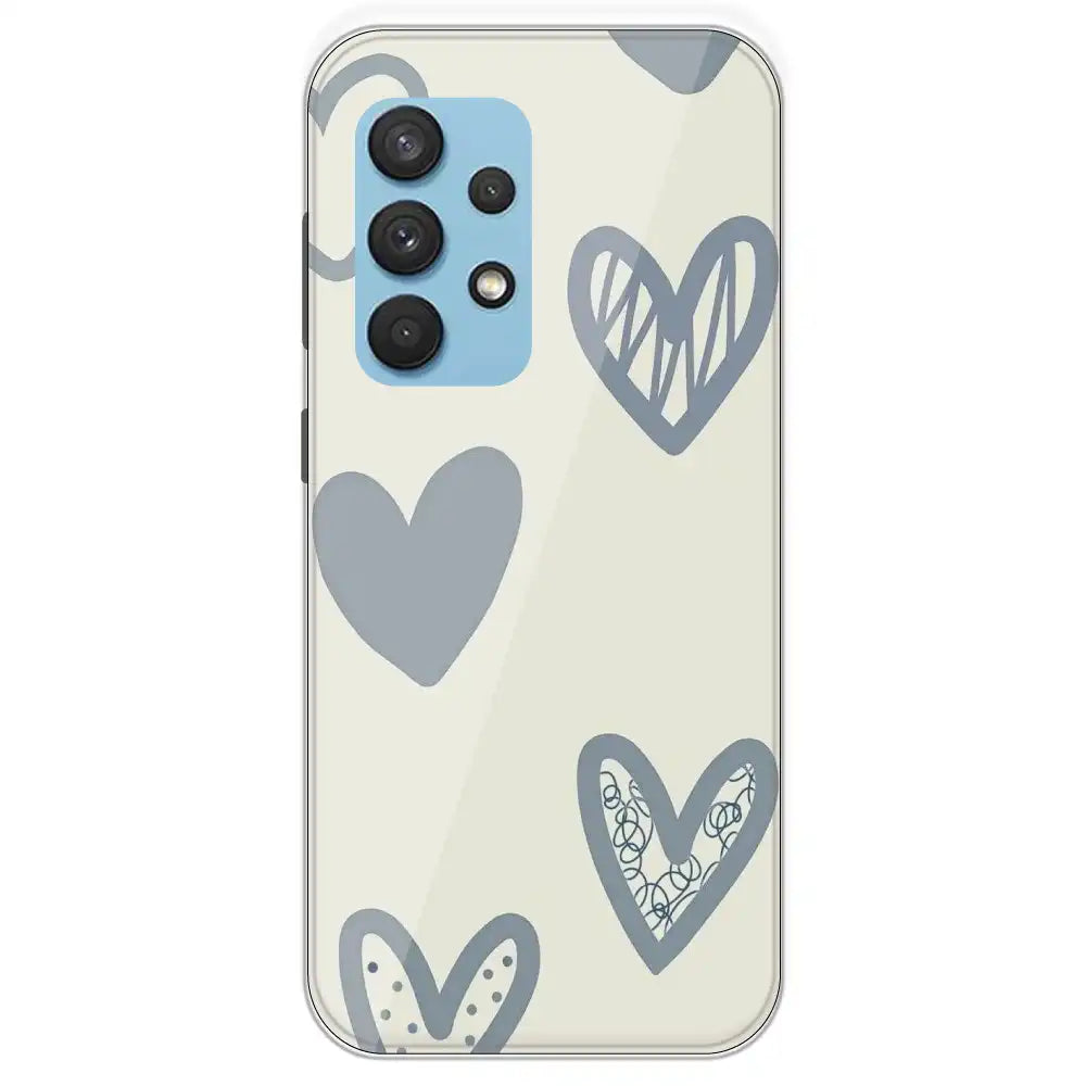 Light Blue Hearts - Printed Silicone Case For Samsung Galaxy A33