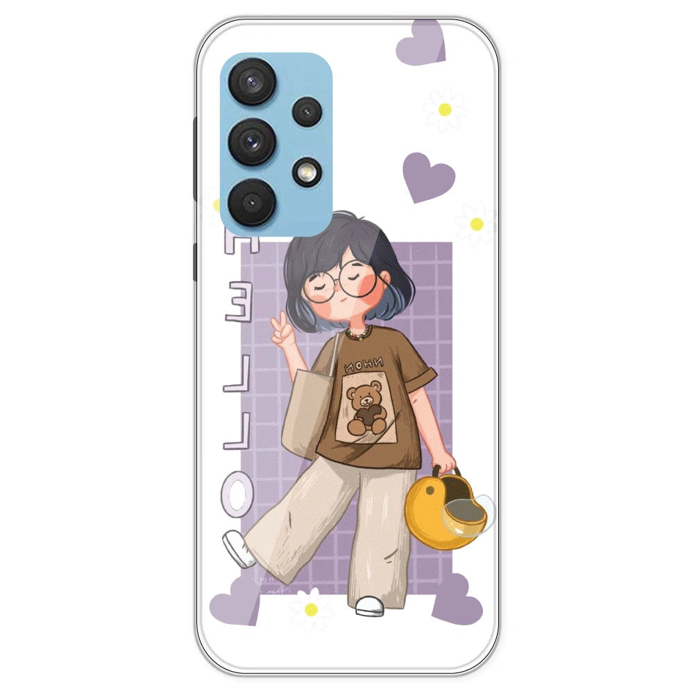 Introvert Girl - Clear Printed Silicone Case For Samsung Galaxy A33