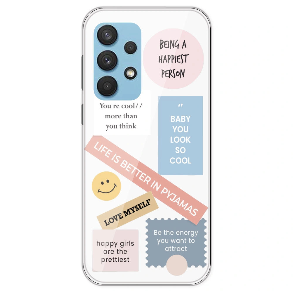 Be Happy - Clear Printed Silicone Case For Samsung Galaxy A33