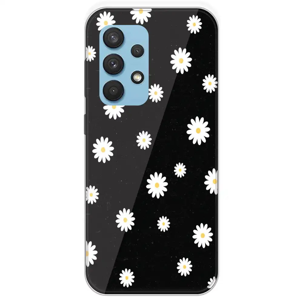 White And Black Flower - Printed Silicone Case For Samsung Galaxy A33