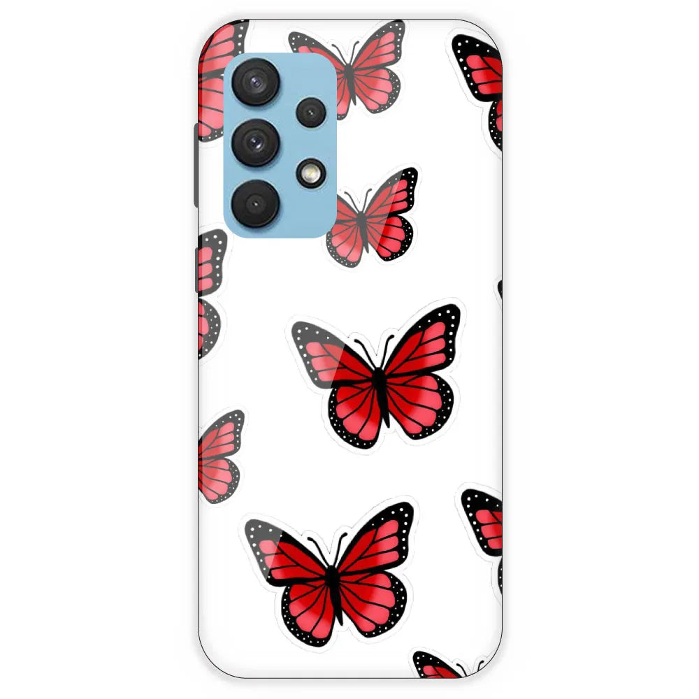 Red Butterfly - Clear Printed Silicone Case For Samsung Galaxy A33