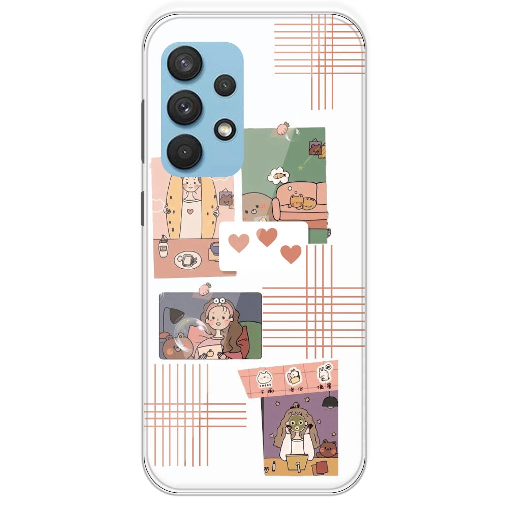 Cute Girl Collage - Clear Printed Silicone Case For Samsung Galaxy A33