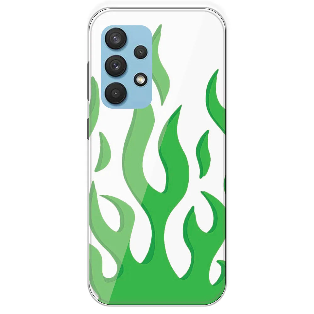 White Aesthetic Flame - Clear Printed Silicone Case For Samsung Galaxy A33
